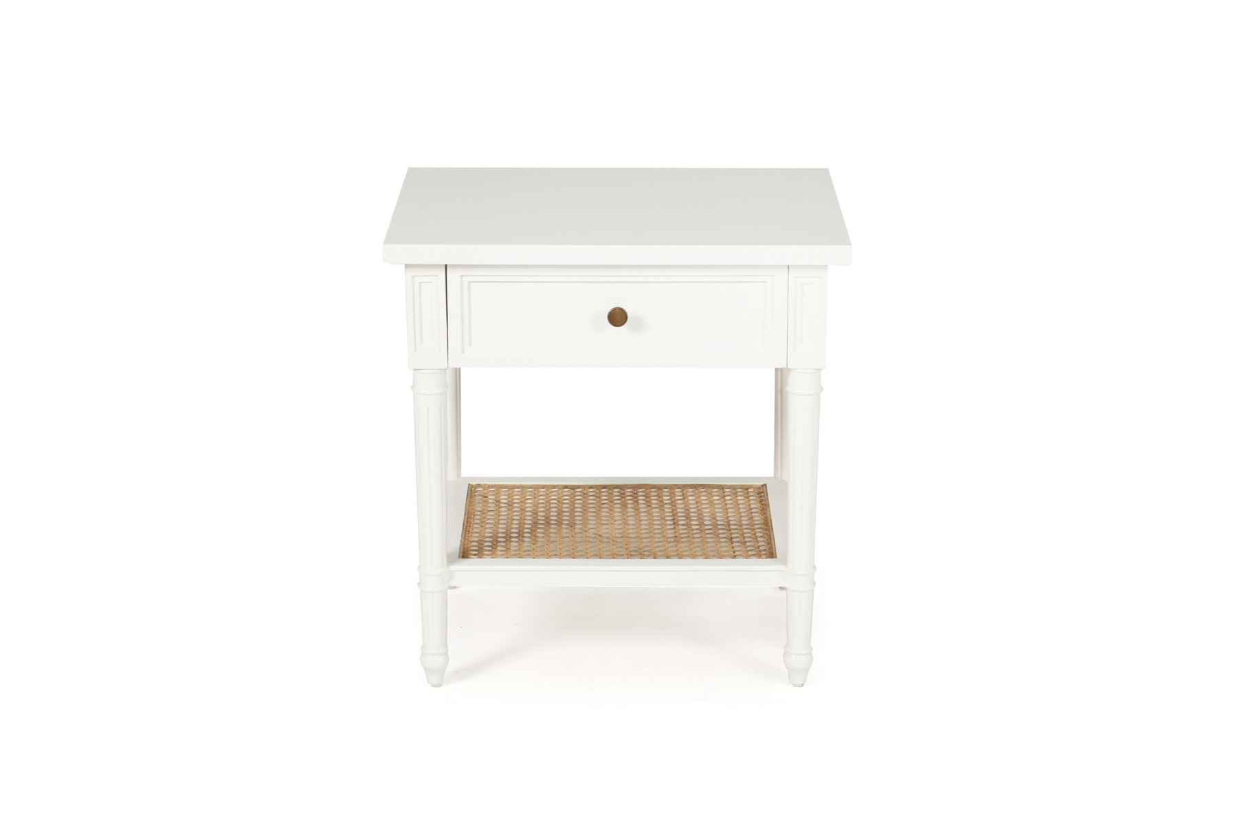 Hamilton Cane Bedside Table White, Width 57cm x Depth 45cm x Height 60cm - Image 4