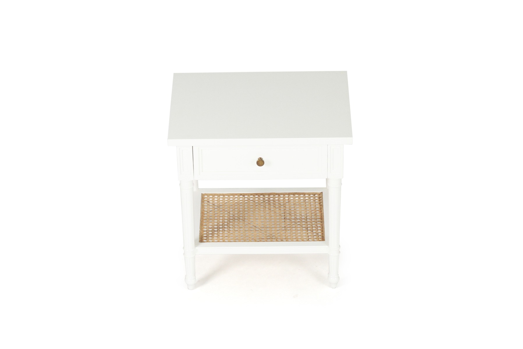 Hamilton Cane Bedside Table White, Width 57cm x Depth 45cm x Height 60cm - Image 5