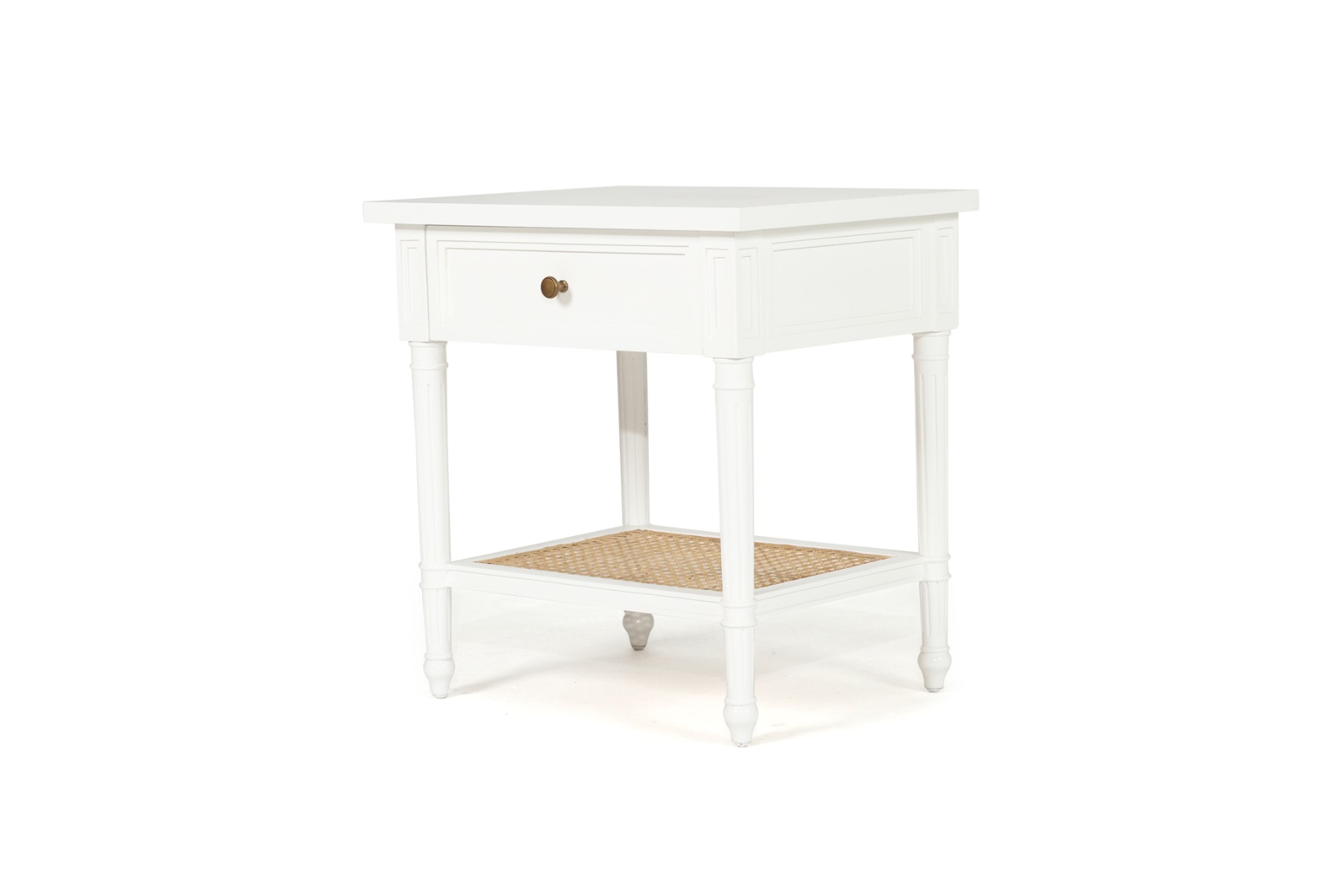 Hamilton Cane Bedside Table White, Width 57cm x Depth 45cm x Height 60cm - Image 8