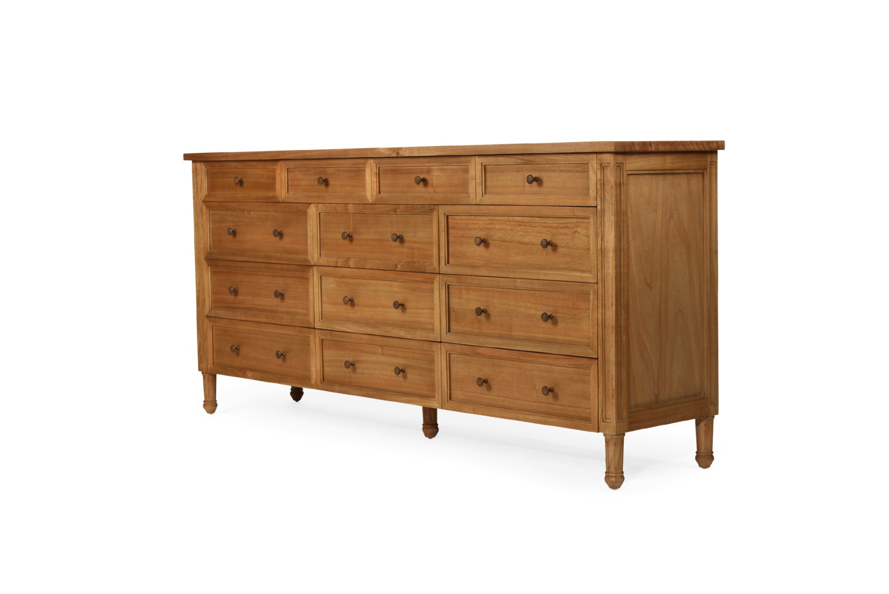 Hamilton Dresser 13 Drawer Weathered Oak, Wide 200cm x High 92cm x Deep 47cm - Image 5