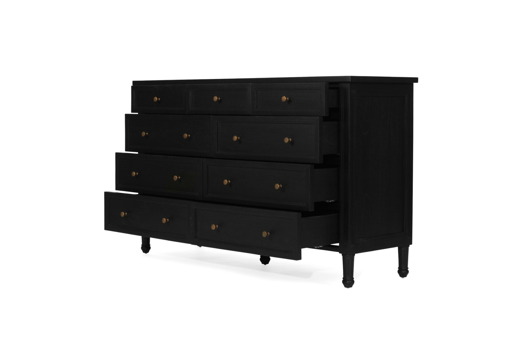Hamilton Dresser 9 Drawer Black, Wide 154cm x High 92cm x Deep 47cm - Image 4