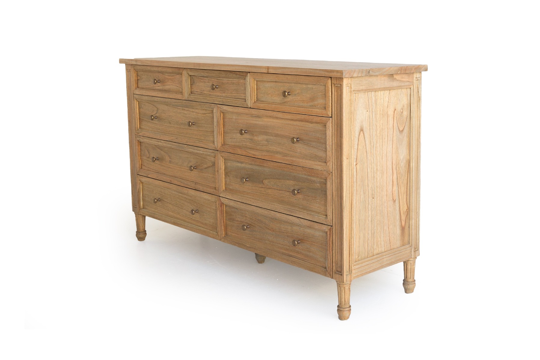 Hamilton Dresser 9 Drawer Weathered Oak, Width 154cm x Depth 47cm x Height 92cm (RRP $2999) - Image 2