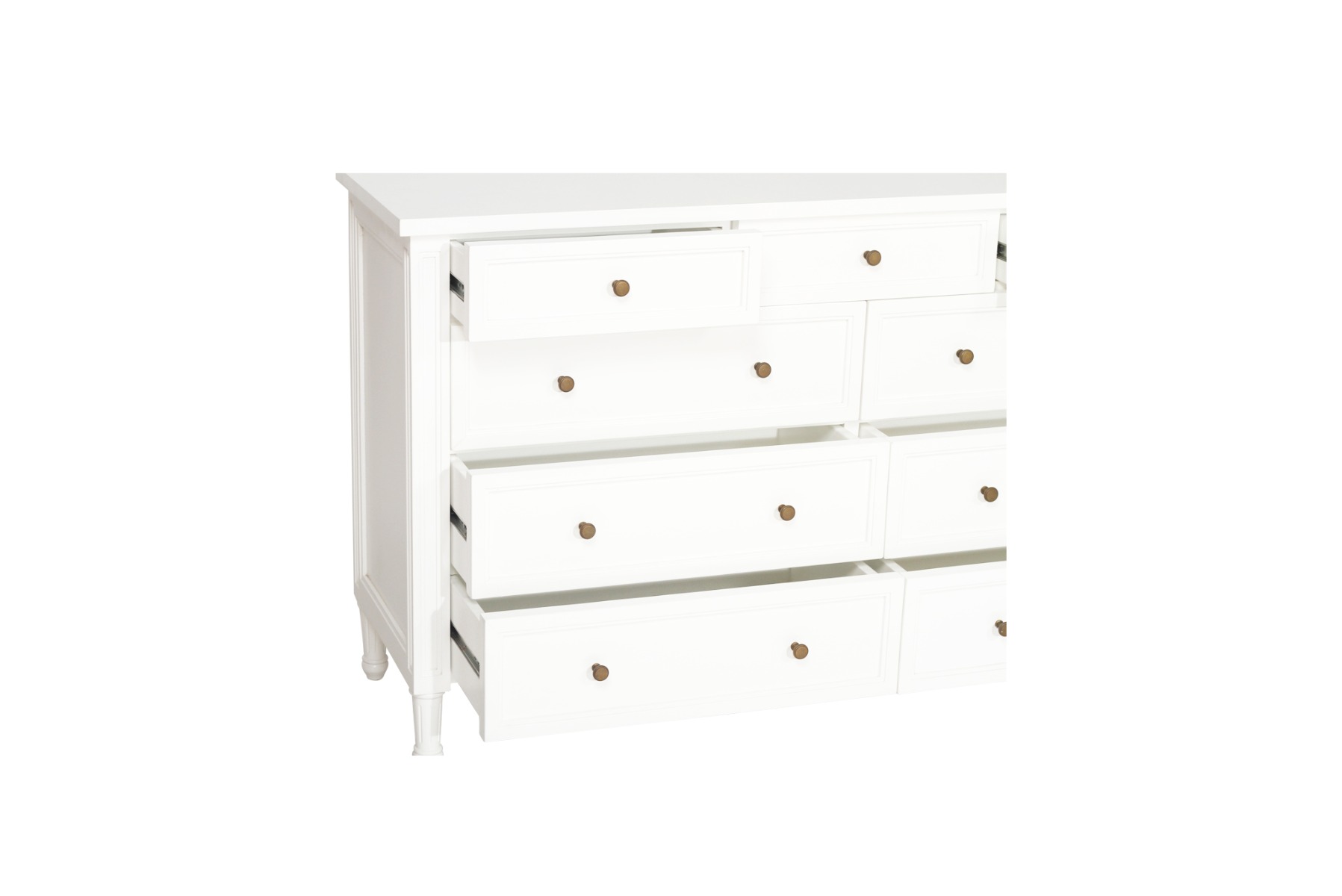Hamilton Dresser 9 Drawer White, W 154cm x D 47cm x H 92cm - Image 14