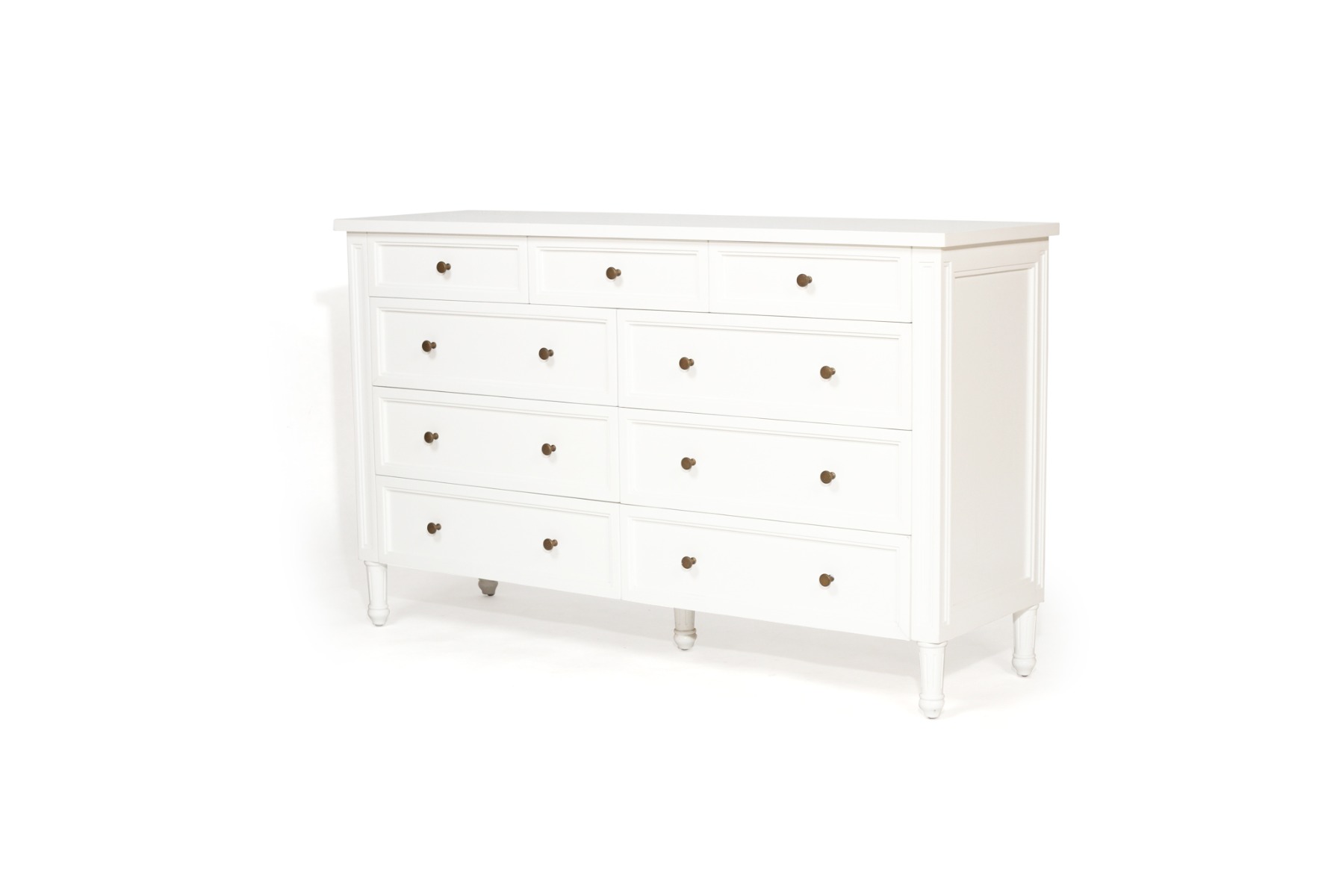 Hamilton Dresser 9 Drawer White, W 154cm x D 47cm x H 92cm - Image 6