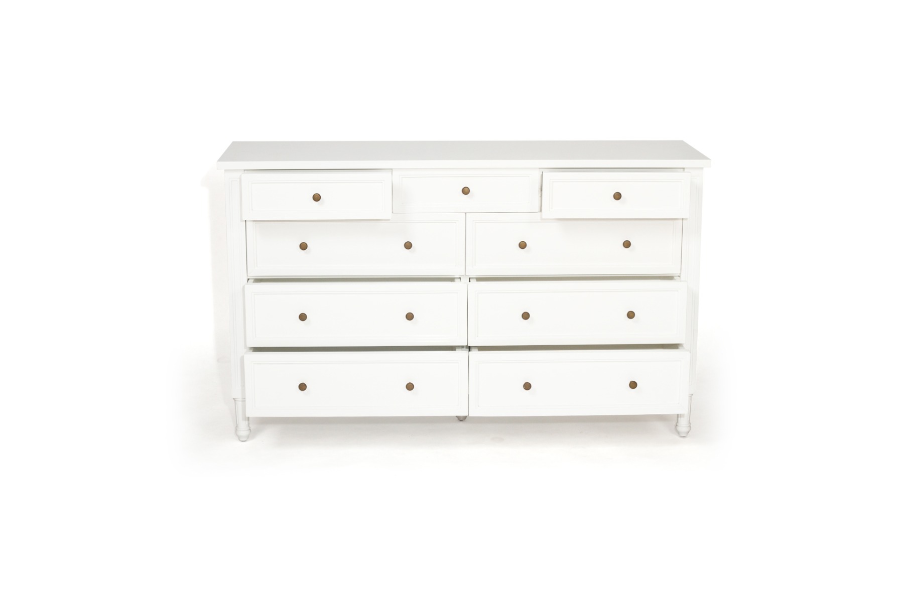 Hamilton Dresser 9 Drawer White, W 154cm x D 47cm x H 92cm - Image 11