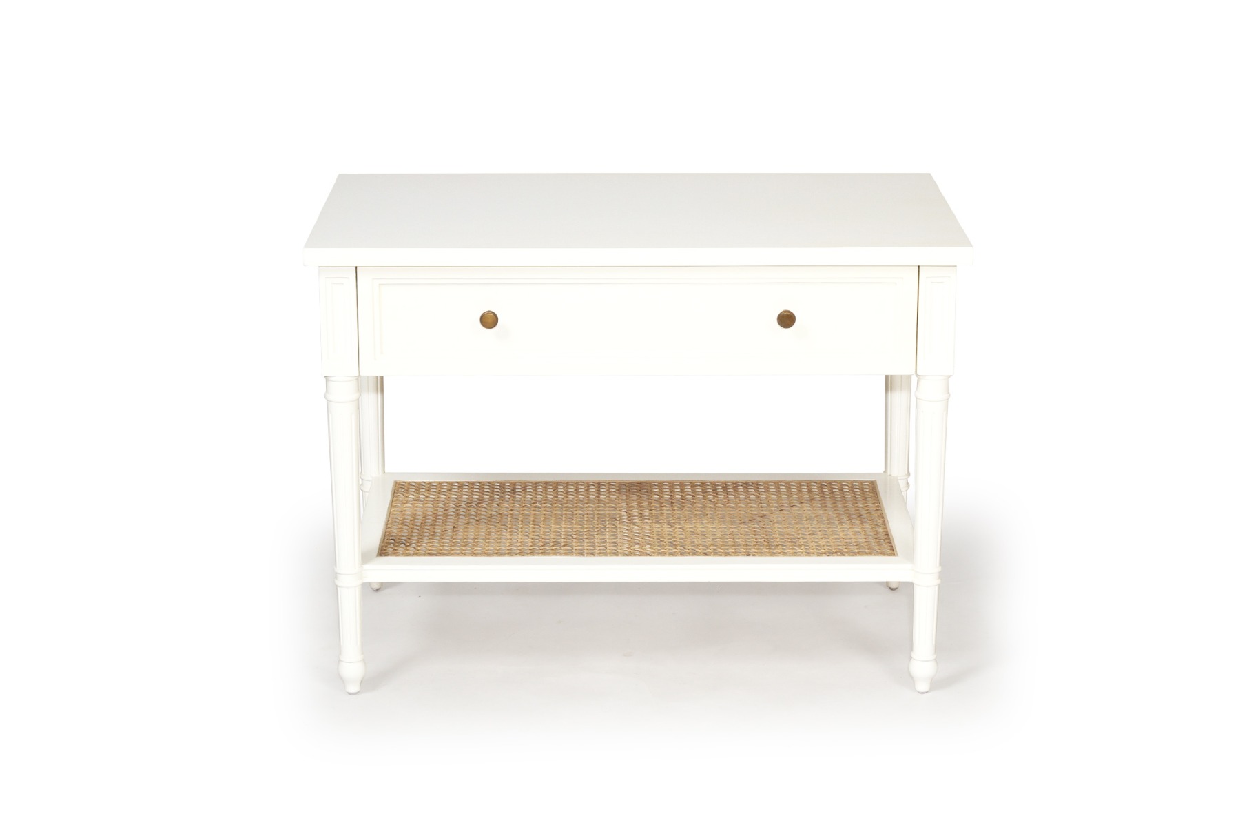 Hamilton Cane Nightstand / Bedside White, W 91cm x D 51cm x H 66cm - Image 8