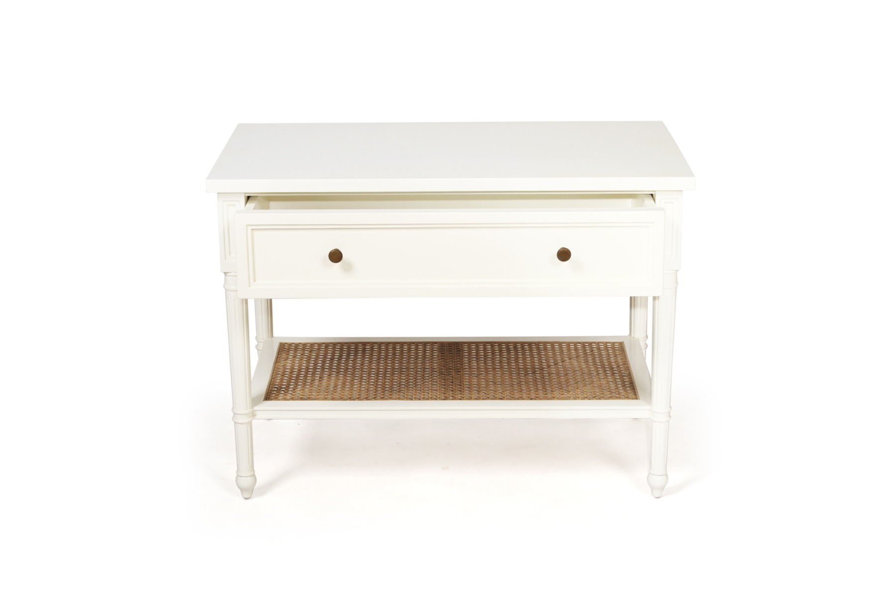 Hamilton Cane Nightstand / Bedside White, W 91cm x D 51cm x H 66cm - Image 11