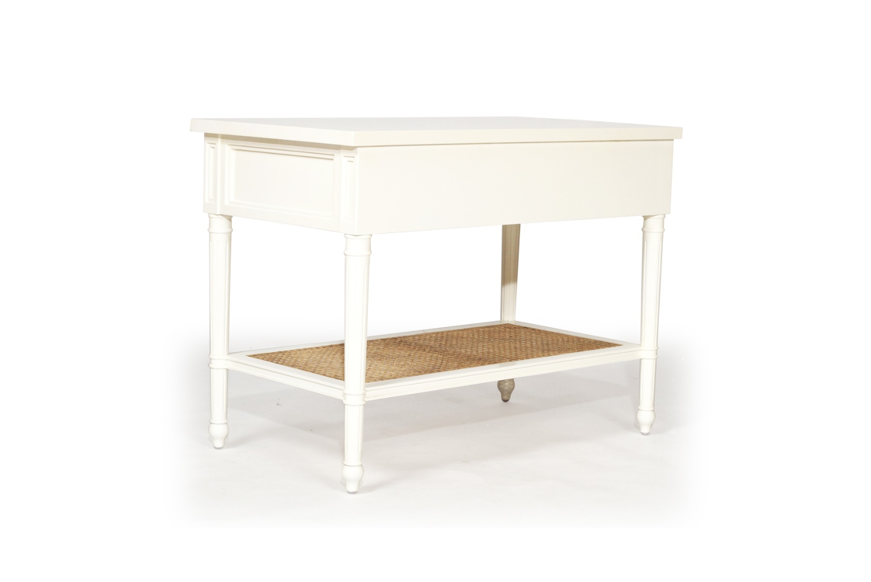 Hamilton Cane Nightstand / Bedside White, W 91cm x D 51cm x H 66cm - Image 14