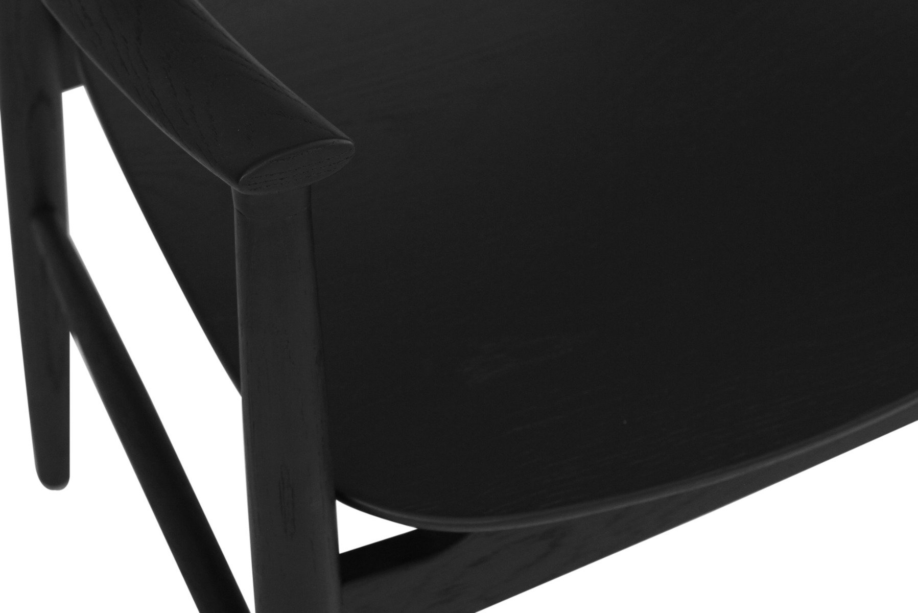 Harlow Dining Armchair Black with Timber Seat, W 56cm × D 56cm × H 80cm - Image 3