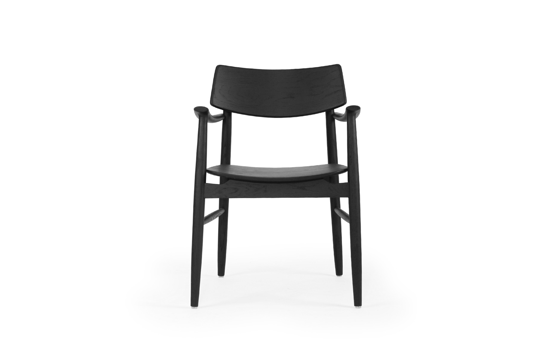 Harlow Dining Armchair Black with Timber Seat, W 56cm × D 56cm × H 80cm - Image 11