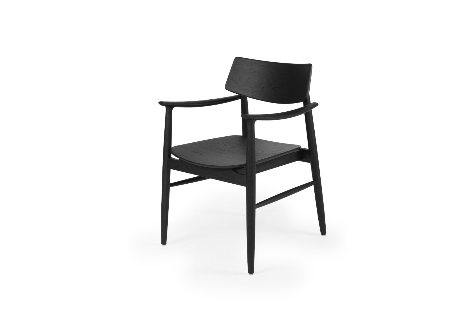Harlow Dining Armchair Black with Timber Seat, W 56cm × D 56cm × H 80cm - Image 9
