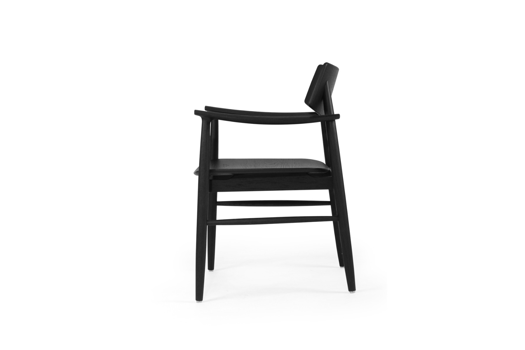 Harlow Dining Armchair Black with Timber Seat, W 56cm × D 56cm × H 80cm - Image 8