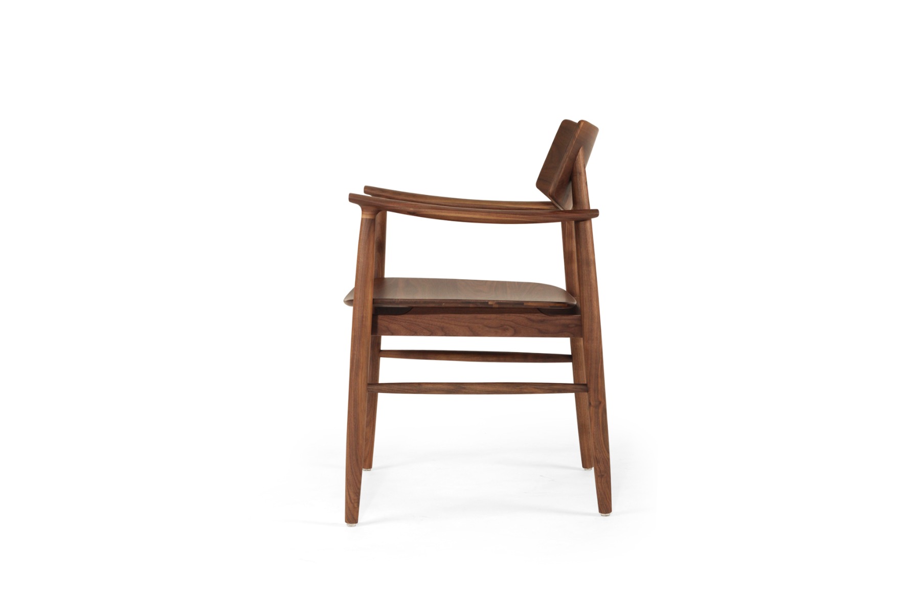 Harlow Dining Armchair Walnut with Timber Seat, W 56cm × D 56cm × H 80cm - Image 5
