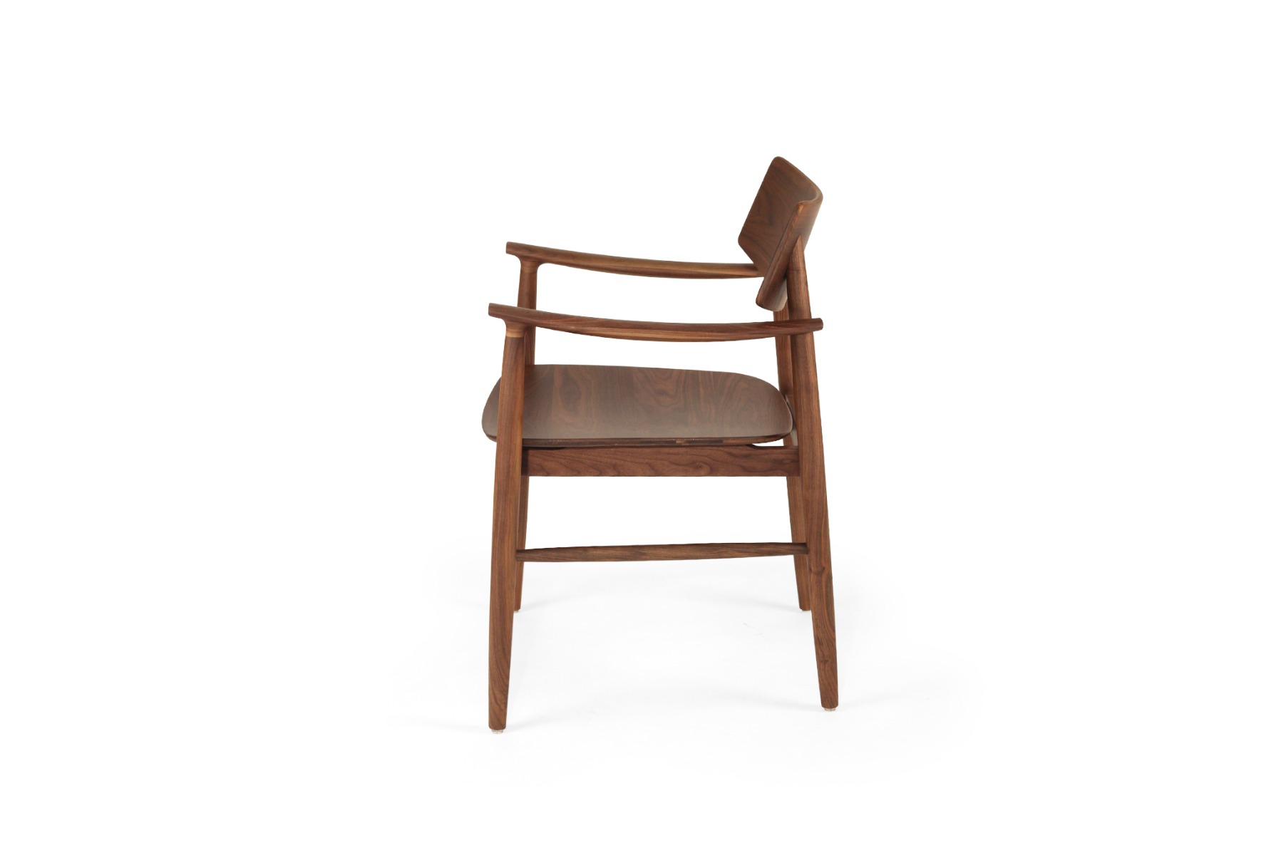 Harlow Dining Armchair Walnut with Timber Seat, W 56cm × D 56cm × H 80cm - Image 6