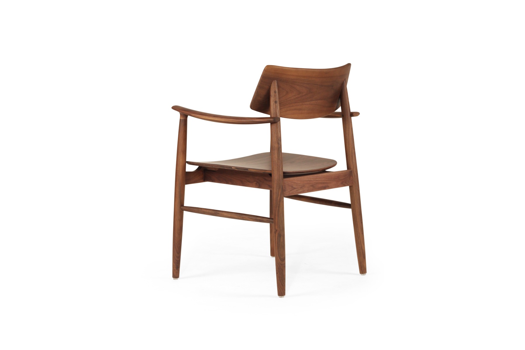 Harlow Dining Armchair Walnut with Timber Seat, W 56cm × D 56cm × H 80cm - Image 7
