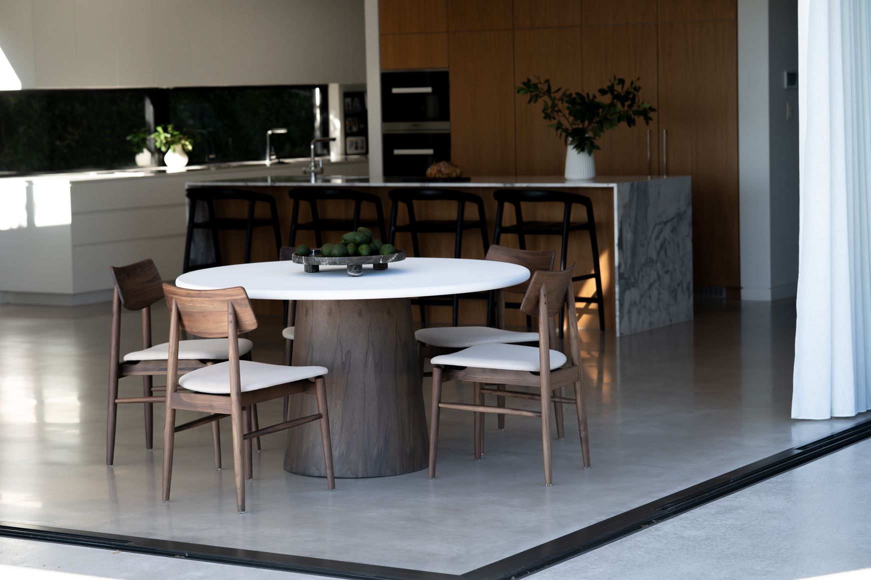 Harlow Dining Table Walnut Base, Width 120cm x Depth 140cm x Height 76cm - Image 2