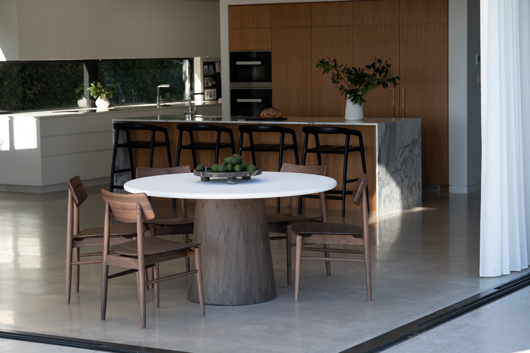 Harlow Dining Chair Walnut with Timber Seat, W 48cm x D 51cm x H80cm - Image 5