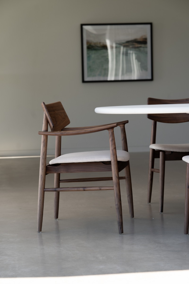 Harlow Dining Armchair Walnut, Width 56cm x Depth 56cm x Height 80cm - Image 10