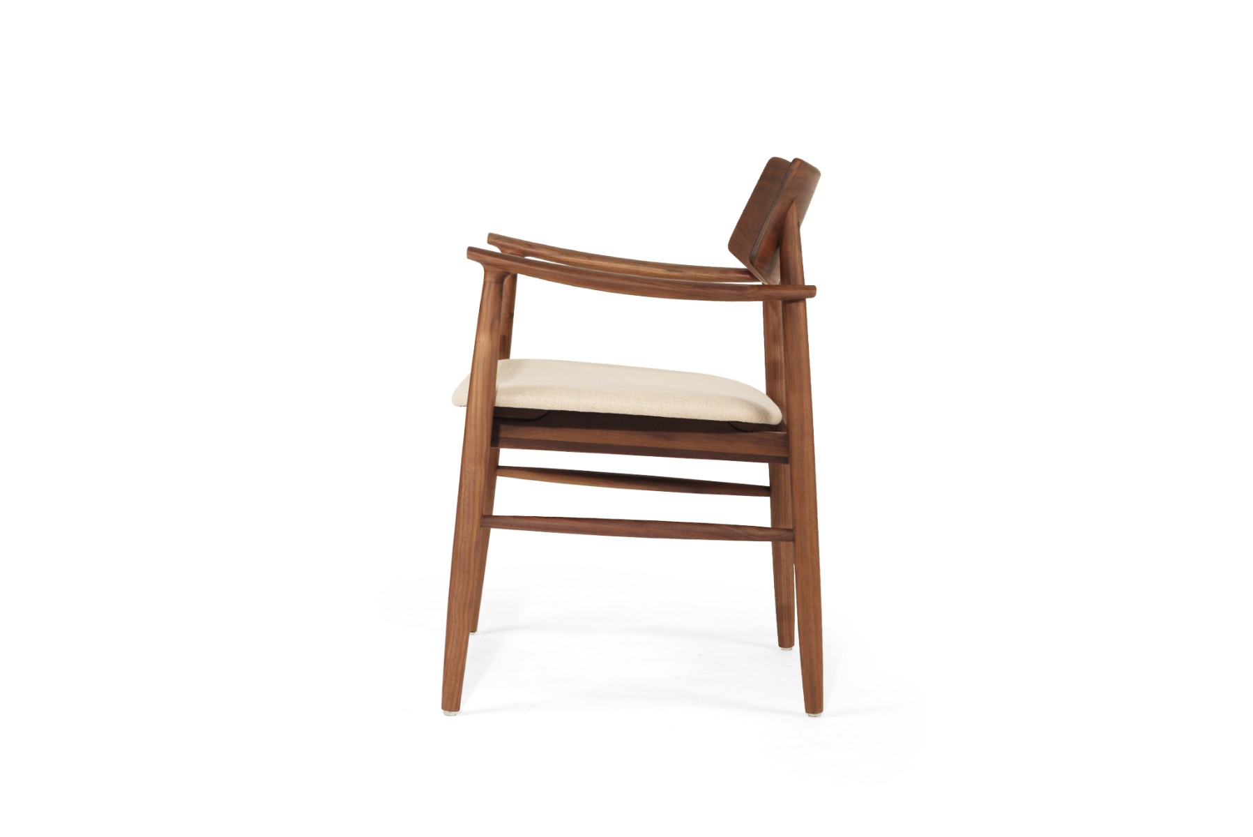 Harlow Dining Armchair Walnut, Width 56cm x Depth 56cm x Height 80cm - Image 4