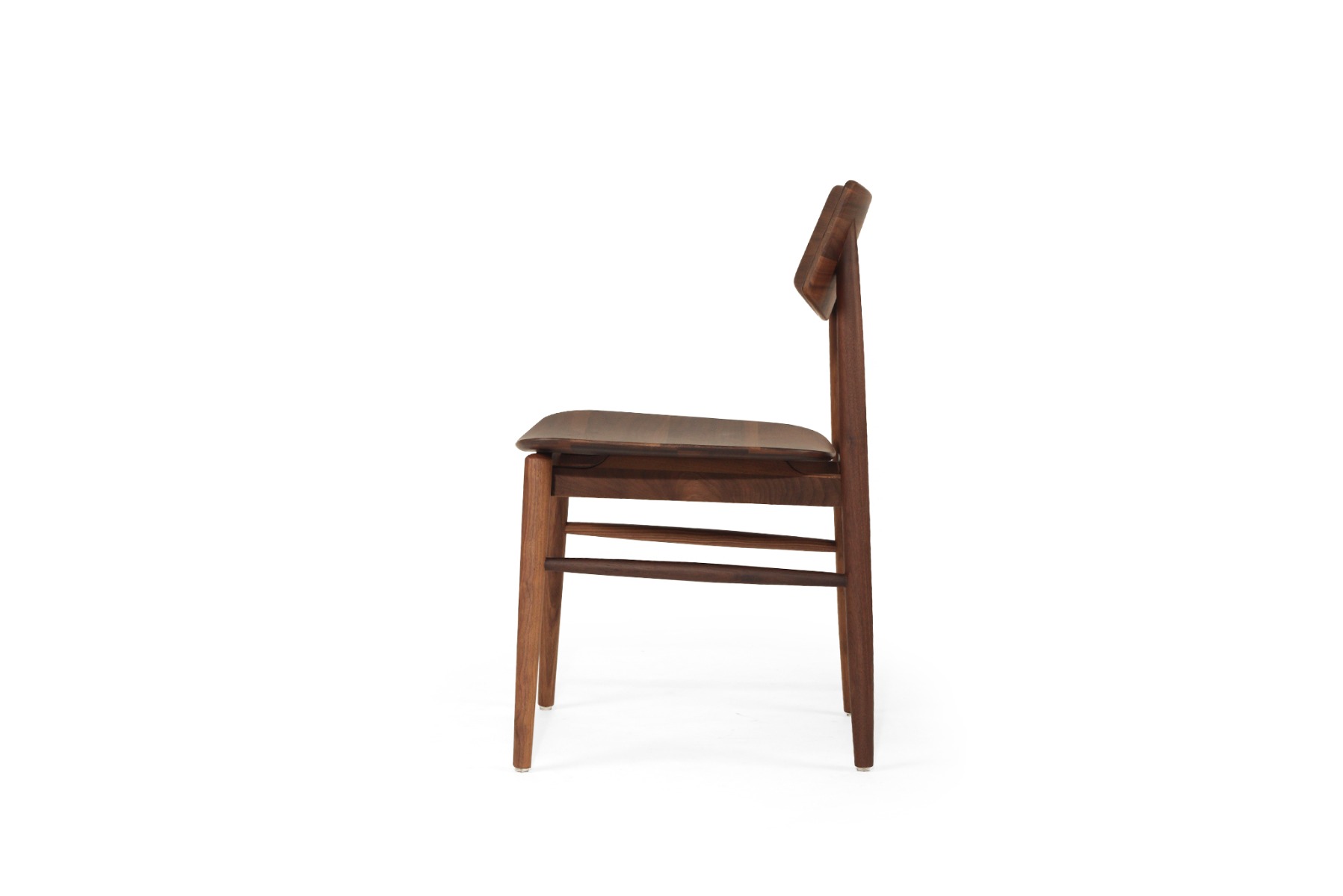 Harlow Dining Chair Walnut with Timber Seat, W 48cm x D 51cm x H80cm - Image 9