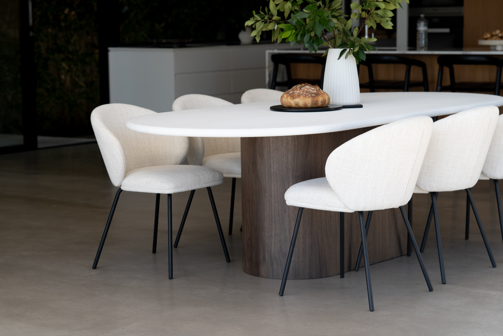 Harlow Oval Dining Table Walnut Base, Width 240cm x Depth 110cm x Height 76cm - Image 2