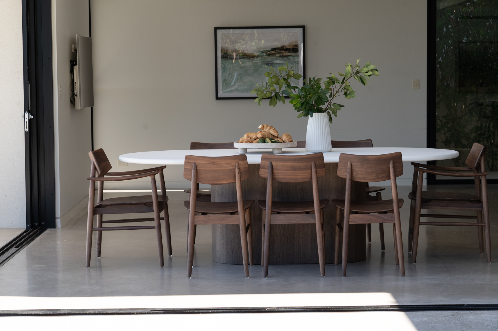 Harlow Dining Armchair Walnut with Timber Seat, W 56cm × D 56cm × H 80cm - Image 14