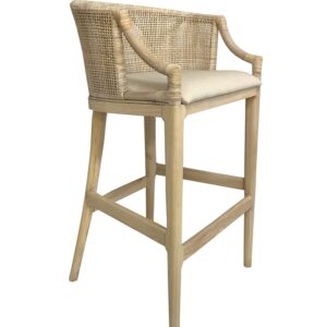 "Hampton Bay" Hampton Style Rattan Kitchen Counter Barstool Whitewash, Whitewash Legs (RRP $599)
