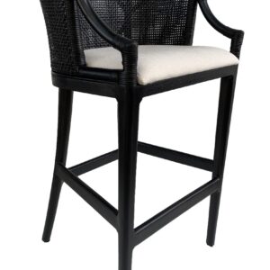 "Hampton Bay" Hampton Style Rattan Kitchen Counter Barstool Black, Black Legs (RRP $599)