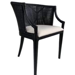 "Hampton Bay" Hampton Style Rattan Dining Chair Black, Black Legs (RRP $449)