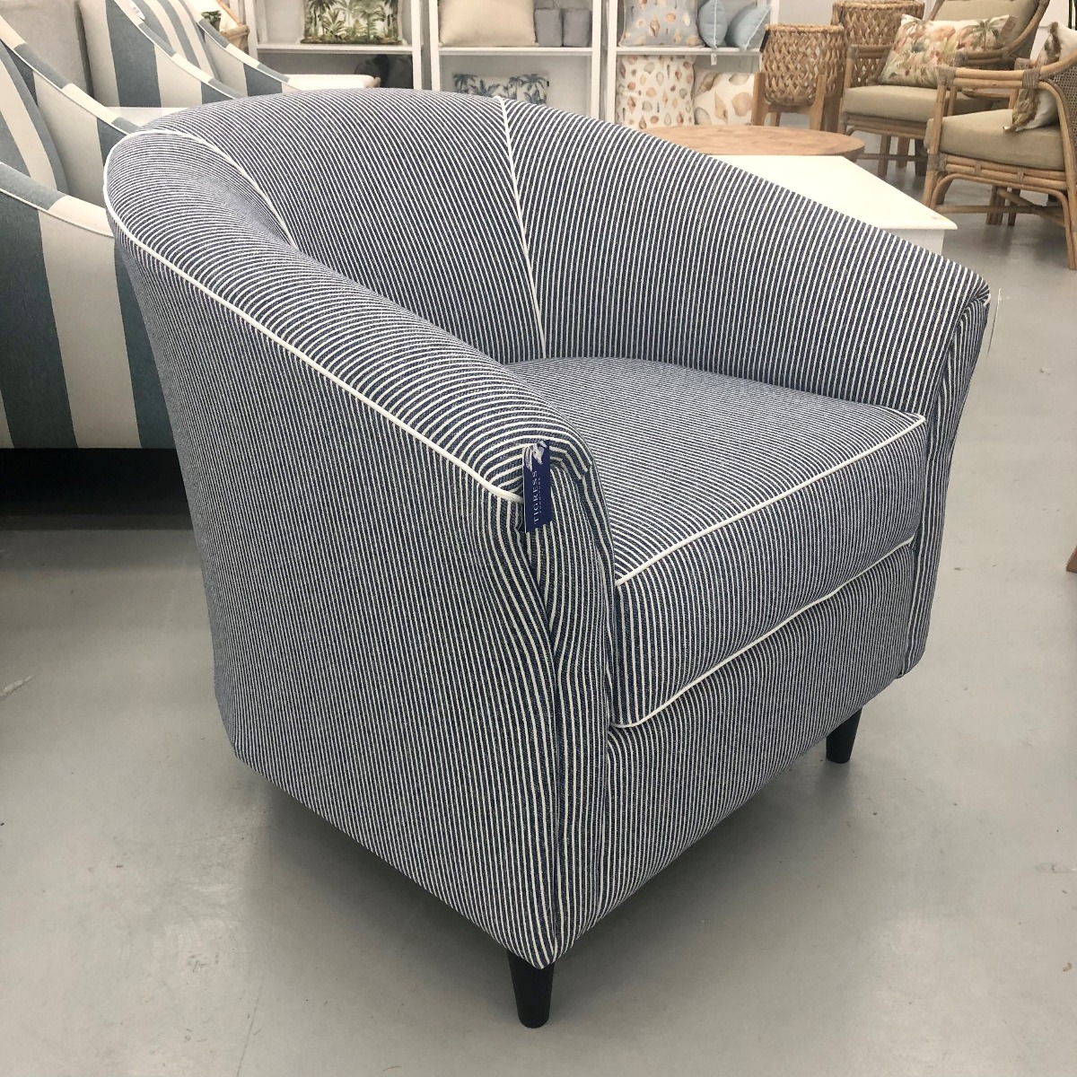 "Haven" Hamptons Style Australian Made Upholstered Fabric Tub Chair Available in 5 Colours (RRP $1199) - Image 2