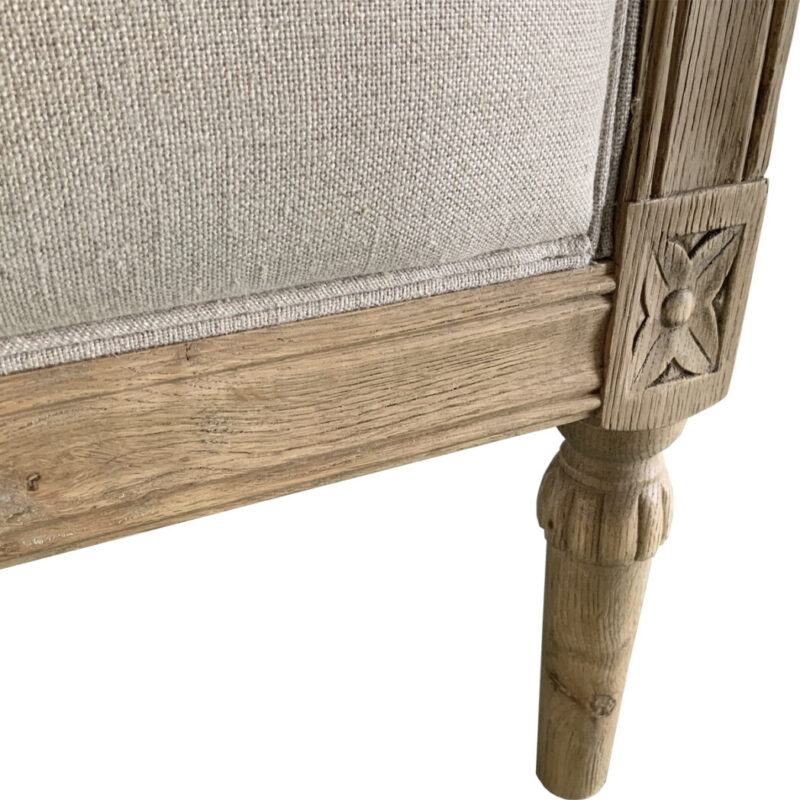 Nantucket Hamptons Style Queen Bedhead Headboard Natural Linen & Weathered Oak, 140cmH (RRP $1499) - Image 2