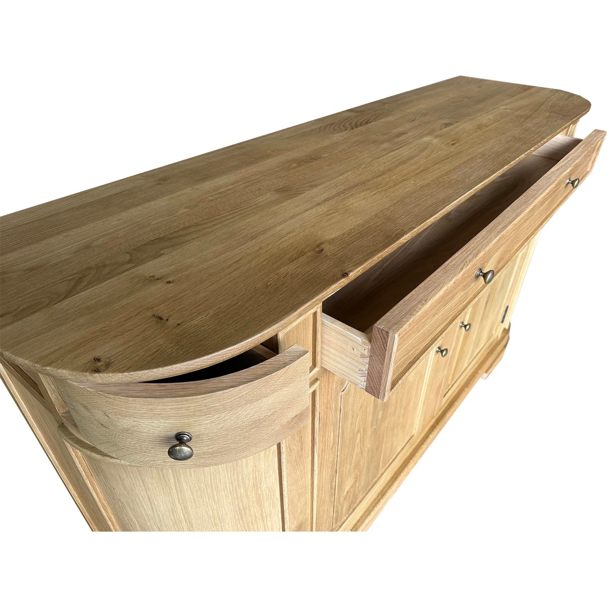 "William" 2 Door 3 Drawer Buffet Sideboard Natural Oak, 165cmW x 48cmD x 96cmH (RRP $3499) - Image 4