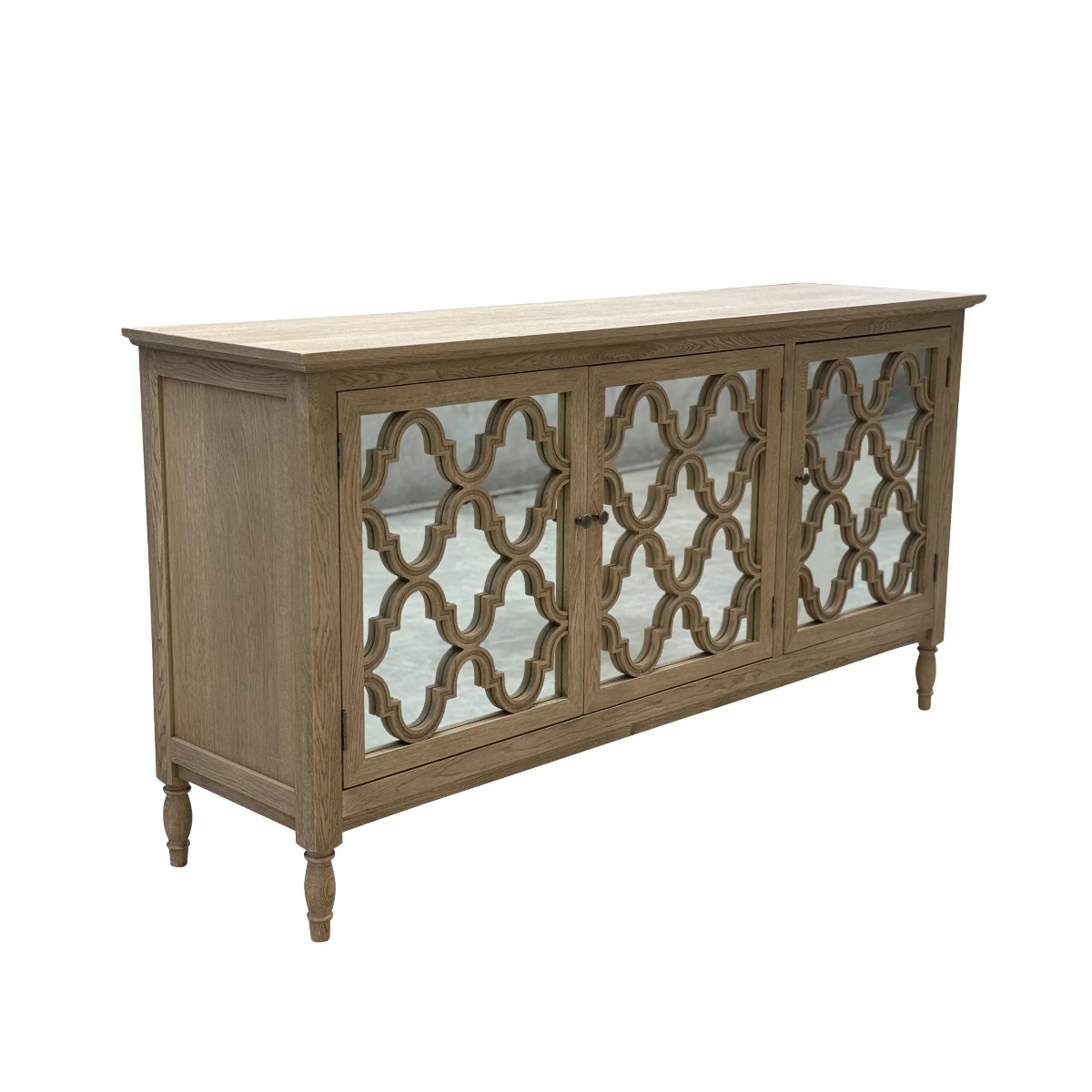 "Sienna" Hamptons Style 3 Door Buffet Sideboard Weathered Oak, 173cm W x 46cm D x 89cm H (RRP $2499) - Image 2