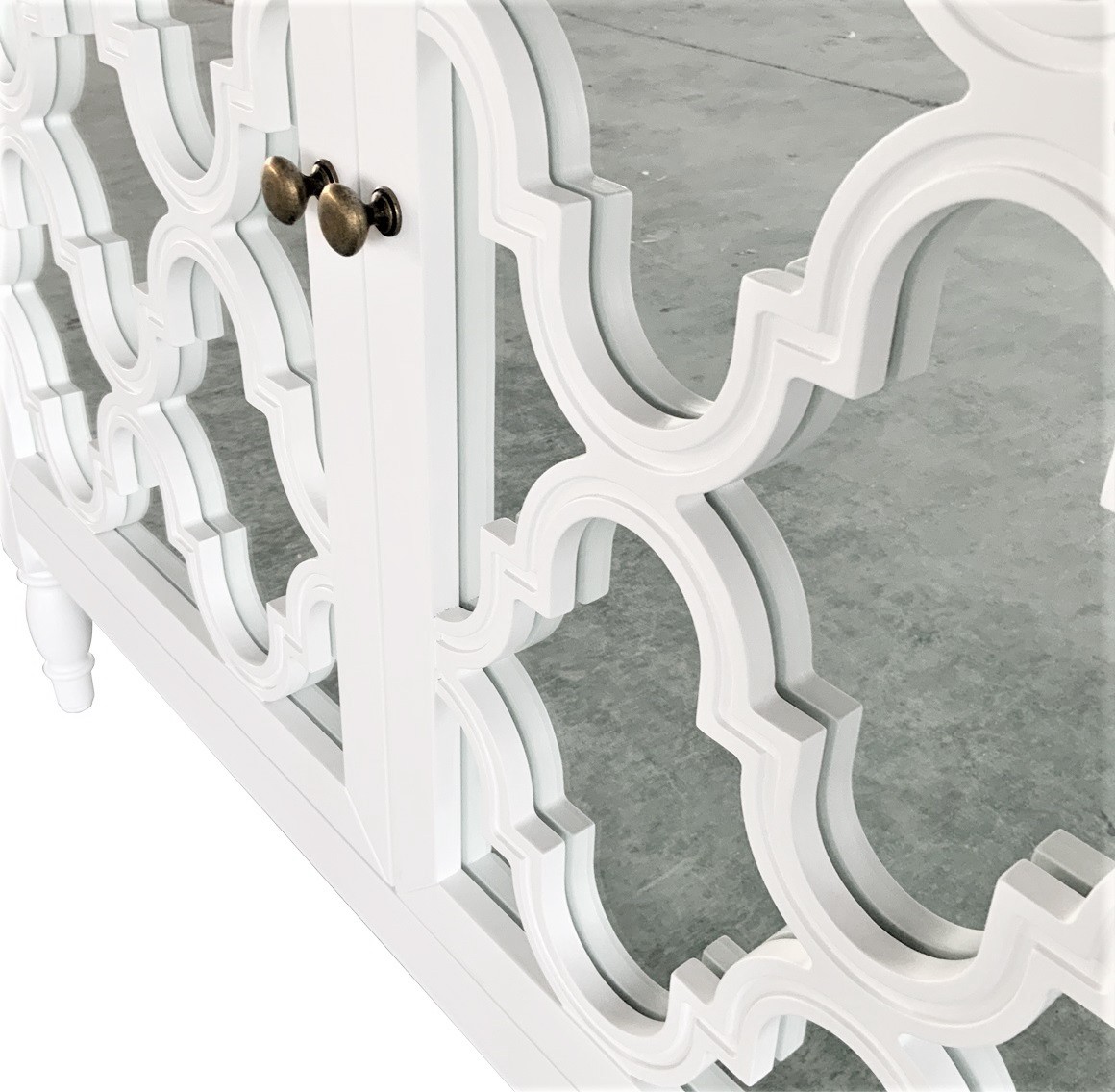 "Sienna" Hamptons Style 2 Door Buffet Sideboard White, 118cm W x 46cm D x 89cm H (RRP $1899) - Image 3