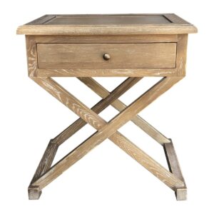 "Isla" Hamptons Style Timber Side Table Burnt Oak, 60cmW x 50cmD x 65cmH (RRP $849)