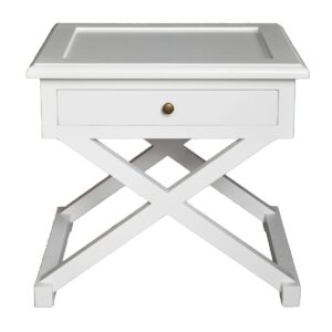 "Isla" Hamptons Style Timber Side Table White, 60cmW x 50cmD x 65cmH (RRP $849)