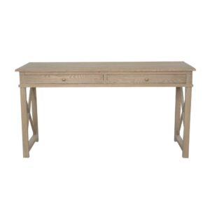"Noosa" Hamptons Style Solid Oak Timber Desk Weathered Oak, 150cm W x 55cm D x 78cm H (RRP $1699)