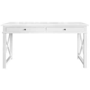 "Noosa" Hamptons Style Solid Timber Desk White, 150cmW x 55cmD x 78cmH (RRP $1699)