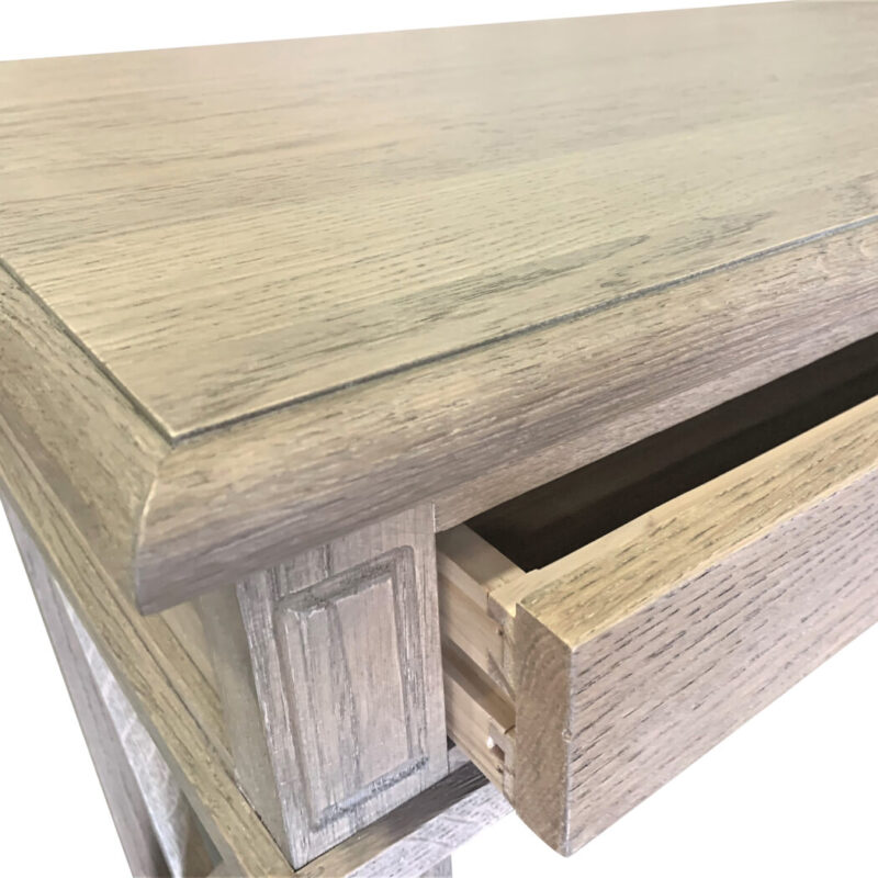 "Noosa" Hamptons Style Solid Timber Desk Weathered Oak, 130cmW x 50cmD x 78cmH (RRP $1499) - Image 2