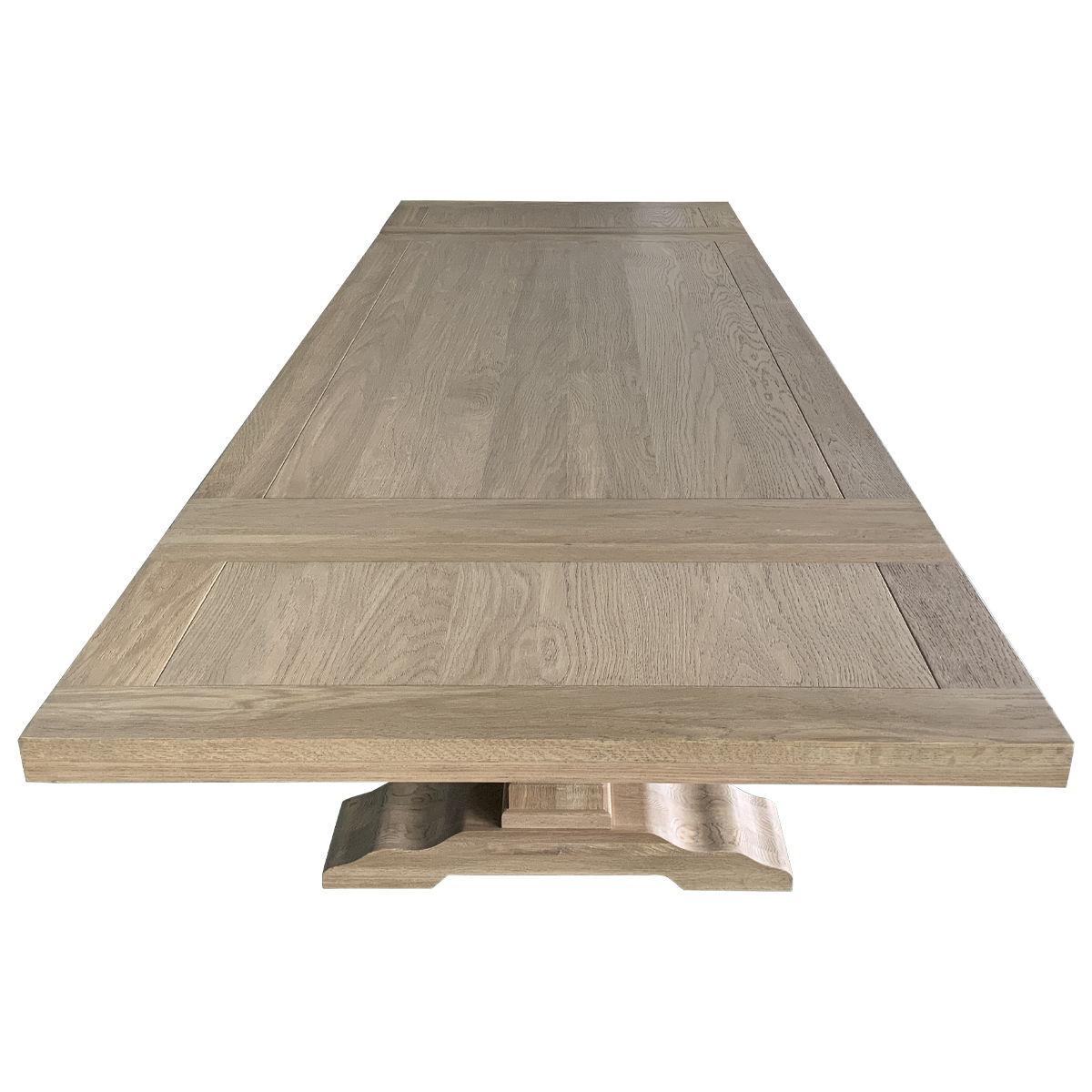 "Provence" Hamptons Style French Provincial Solid Oak Extension Table Weathered Oak, 200-300cmW x 100cmD x 78cmH (RRP $4999) - Image 2