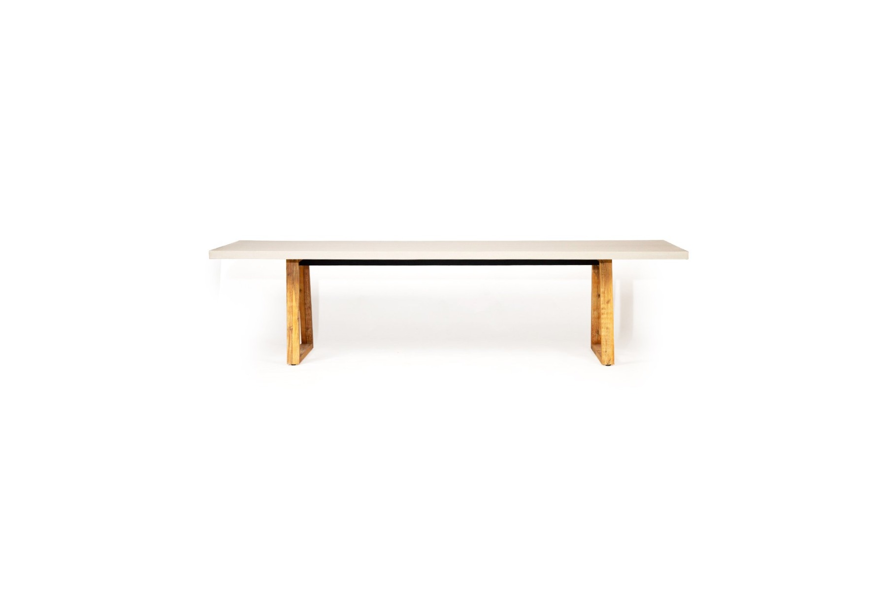 3.0m Sierra Elkstone Rectangular Dining Table – Beige with Light Honey Legs - Image 4