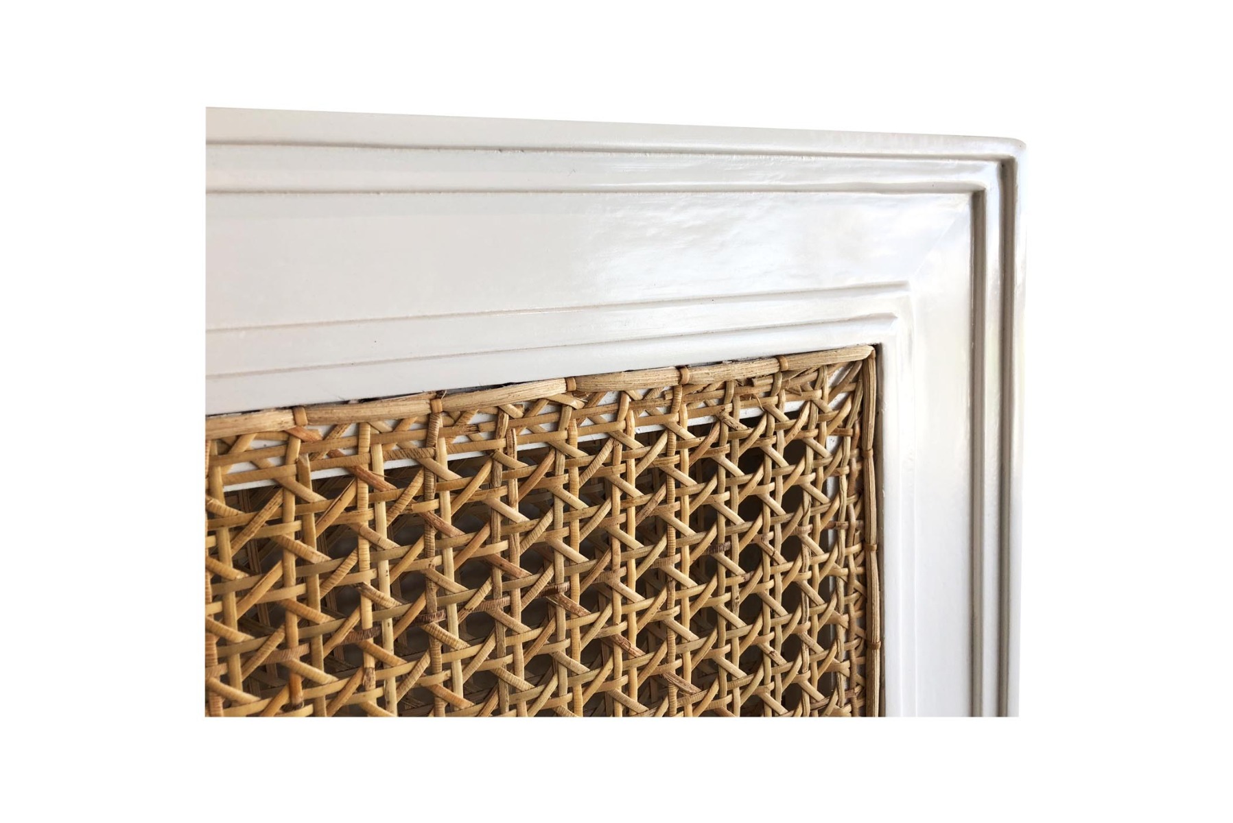 Hamilton Cane Bedhead Queen Size White, Width 153cm × Height 122cm x Depth 4cm - Image 8