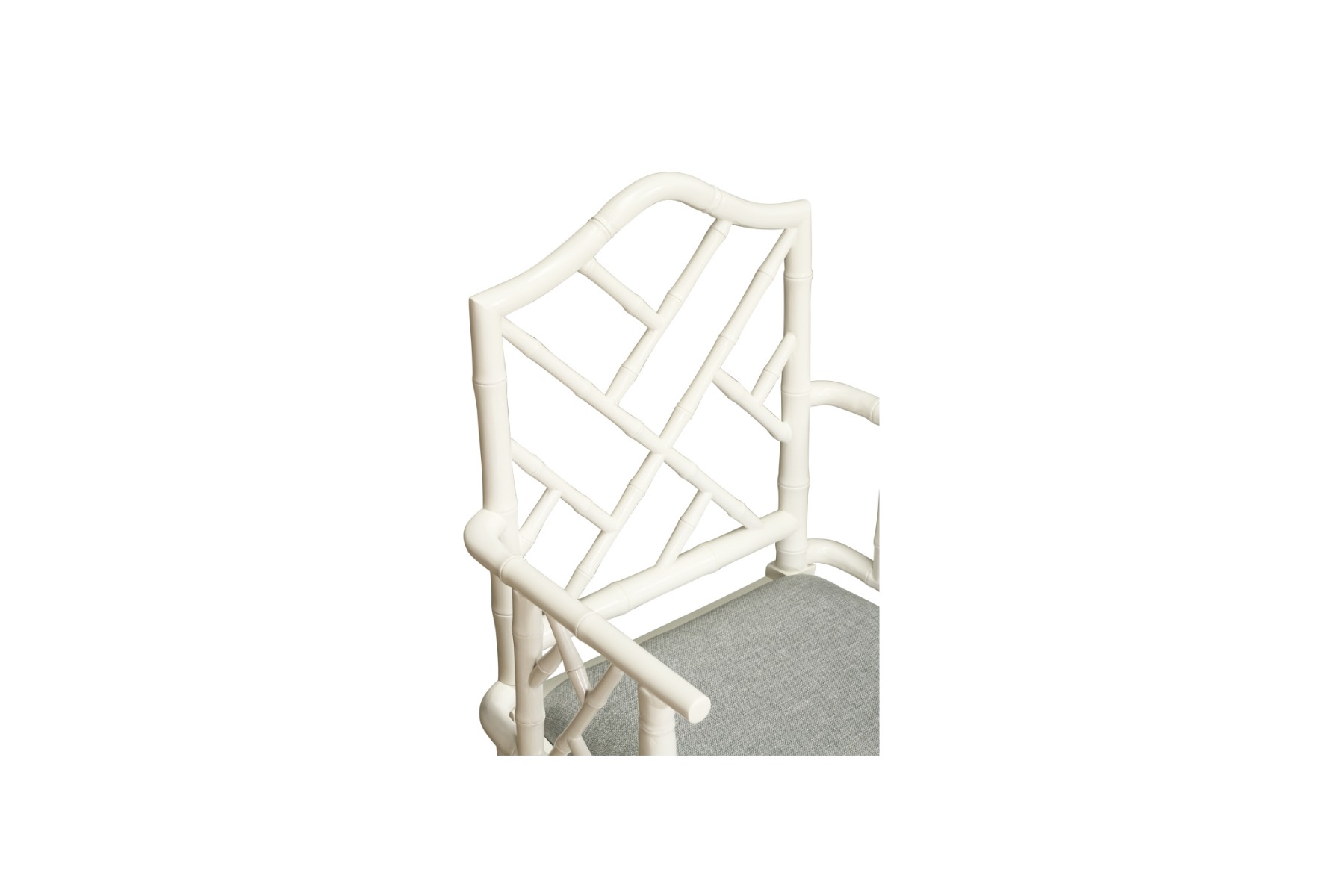 "Nantucket" Hamptons Style Chippendale Carver Dining Chair, White Duck Egg Cushion - Image 5