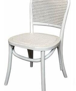 "Jamaica" Plantation Style Cane Weave Rattan Dining Chair White, 45x50x85cm (RRP $349)