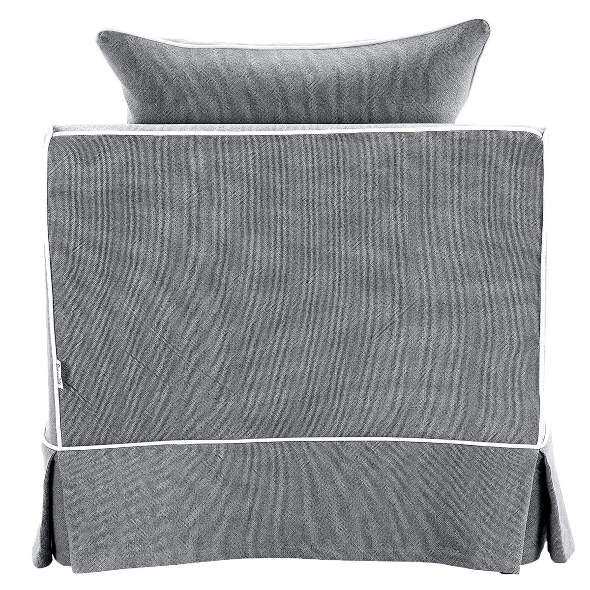 Slip Cover Only - Noosa Hamptons Armchair Grey W/White Piping, W 90cm D 91cm H 80cm (RRP $724) - Image 3