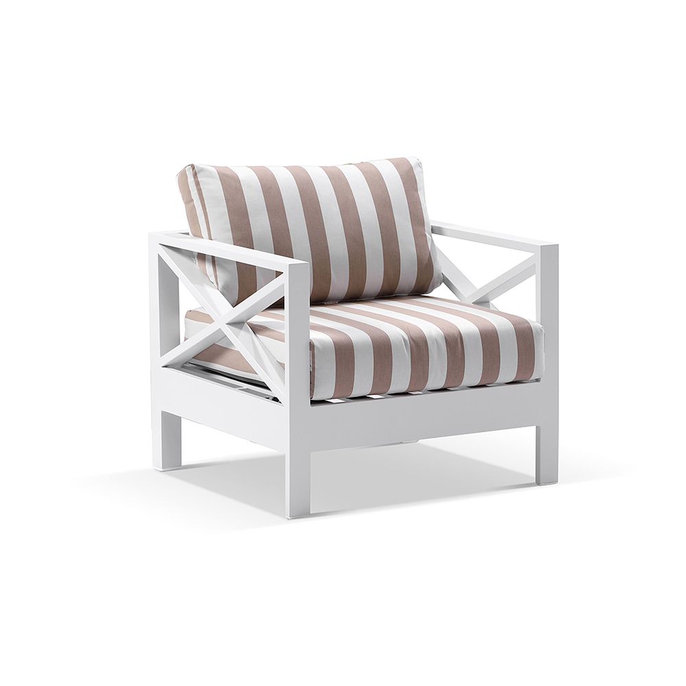 "Montego Bay" Hamptons Style Outdoor Aluminium 4 Piece 2+1+1 Seater Lounge Setting with Sunbrella Cushions (RRP $4799) - Image 4