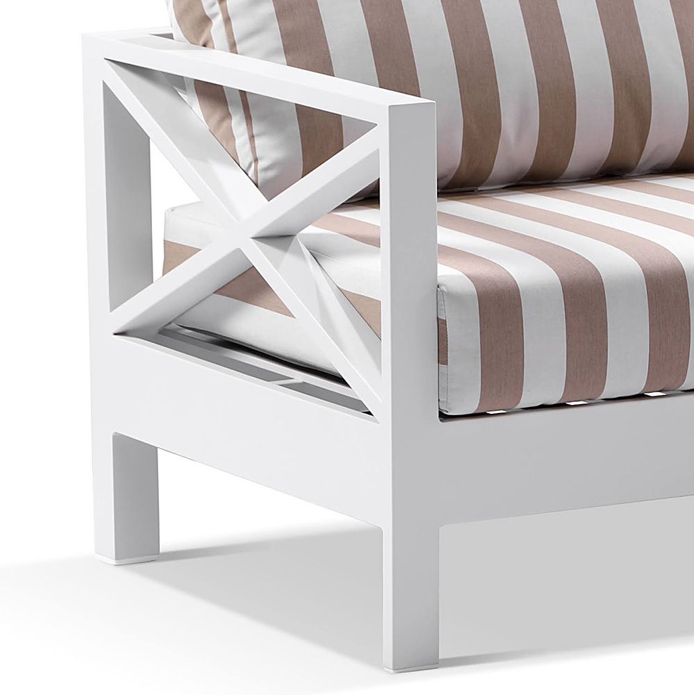 "Montego Bay" Hamptons Style Outdoor Aluminium 3 Seater Lounge with Sunbrella Cushions (RRP $2999) - Image 2