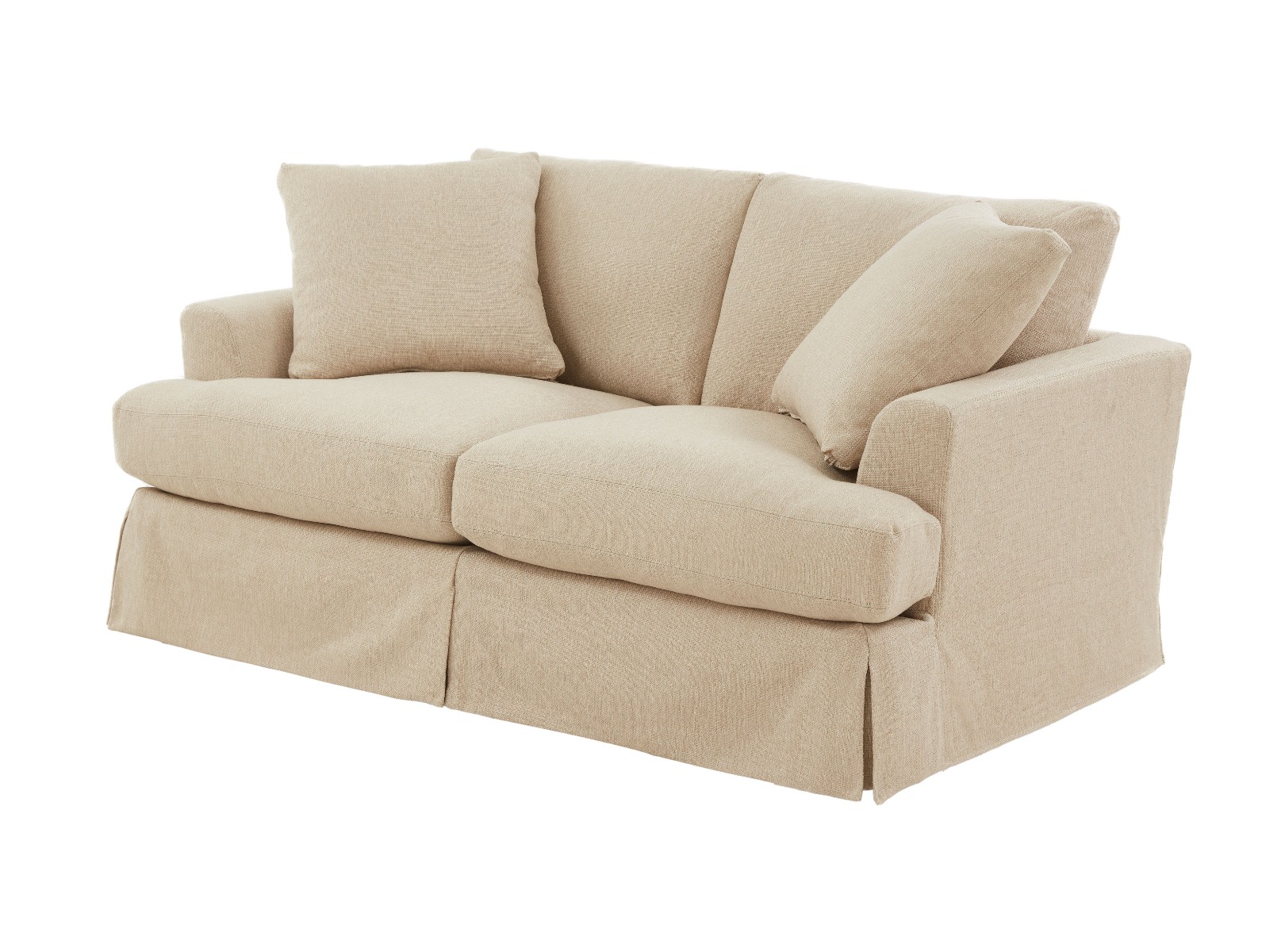 "Somerset" Hamptons Style Fabric 2 Seater Sofa Lounge Feather Filled with Removable Slip Covers, Linen 180cmL x 115cmD x 91cmH (RRP $2499) - Image 2