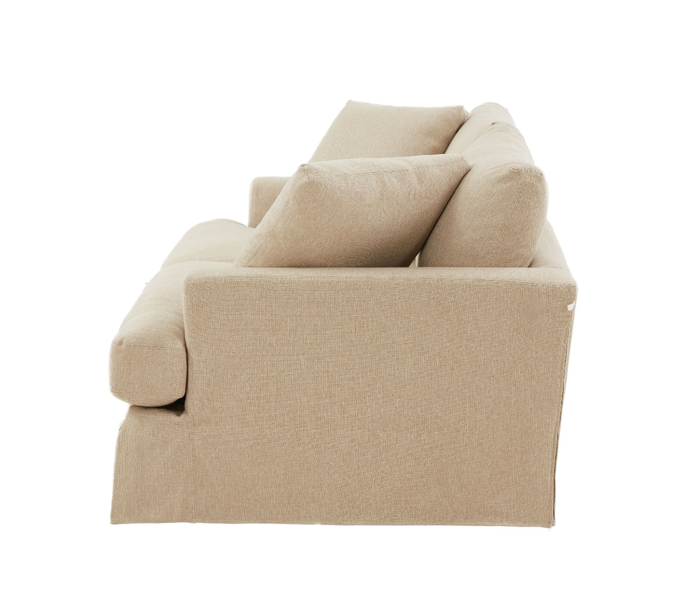 "Somerset" Hamptons Style Fabric 2 Seater Sofa Lounge Feather Filled with Removable Slip Covers, Linen 180cmL x 115cmD x 91cmH (RRP $2499) - Image 4