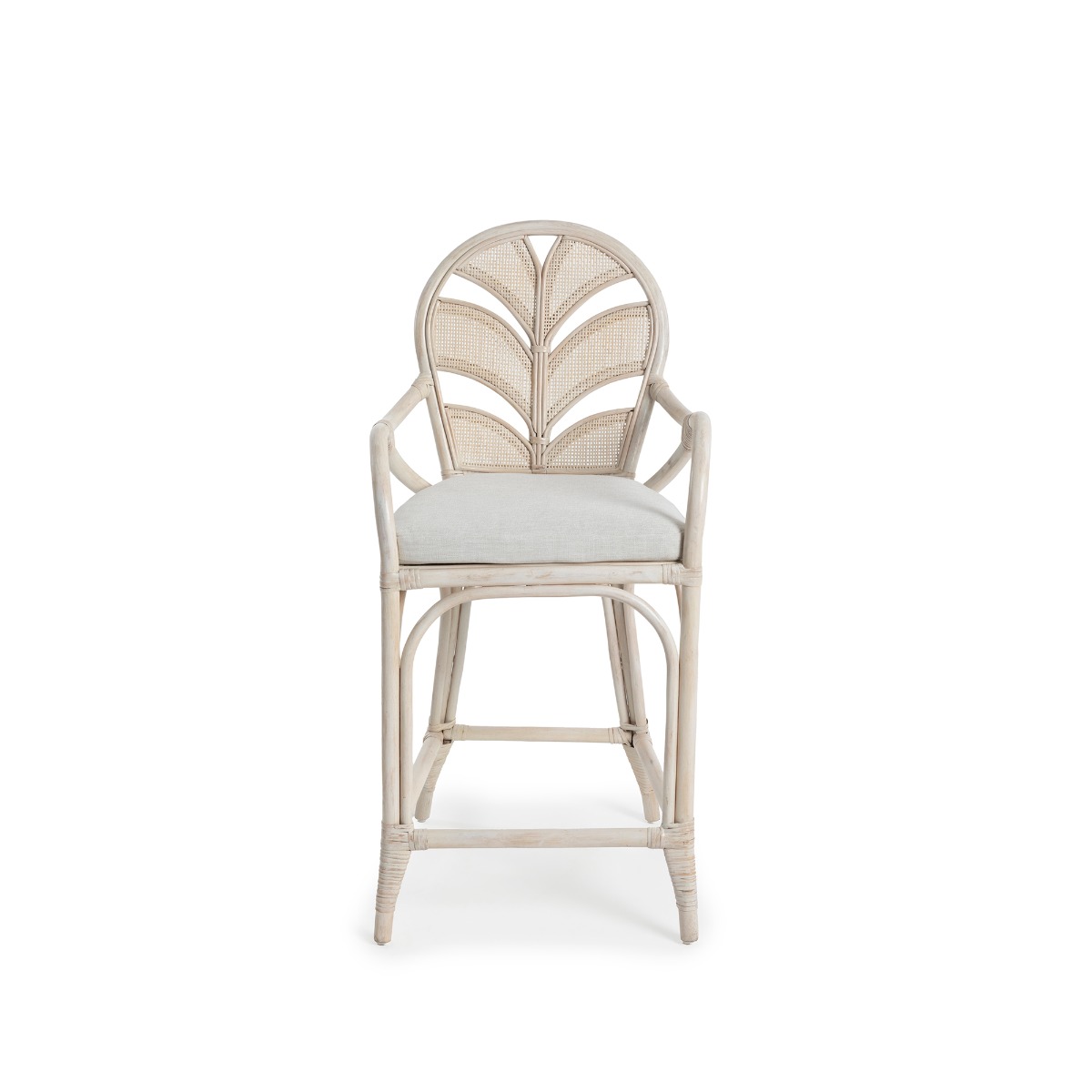 Caribbean Plantation Style Kitchen Counter Bar Stool Antique White, W 55cm D 55cm H 110cm (RRP $1399) - Image 3